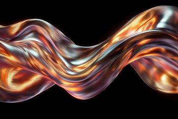 Poster - Flowing ribbons of light depicting a snake abstract art dark background digital design creative concept
