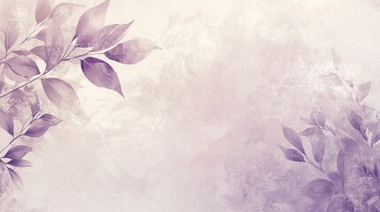 Poster - Delicate Watercolor Illustration of Lavender Leaves on a Soft Pastel Background Creating a Serene and Calming Atmosphere