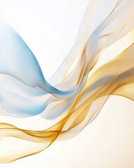 Poster - Abstract gold and blue gradient waves digital artwork modern design fluid motion creative concept