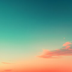 Poster - Colorful Sunset Over a Tranquil Sky With Soft Clouds Creating a Serene and Peaceful Atmosphere in the Evening
