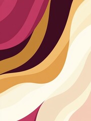 Poster - Abstract Waves of Warm Colors Create a Flowing Design Reminiscent of Natural Landscapes in a Modern Artistic Expression