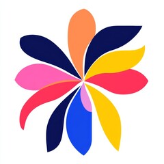 Poster - Colorful Floral Design With Abstract Petals Representing Vibrant Energy and Creativity in a Modern Aesthetic