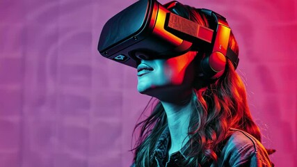 Aufkleber - Exploring virtual reality with immersive experiences in vibrant environments