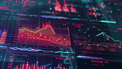 Poster - explore dynamic trading data visualizations in vibrant 4k showcasing market trends and analytics in 