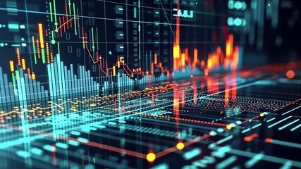 Poster - innovative financial data visualization showcasing market trends and statistics in 4k resolution