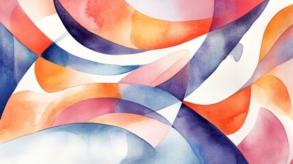 Aufkleber - Colorful Abstract Watercolor Artwork Showcasing Flowing Shapes and Vibrant Hues in a Harmonious Design, Perfect for Modern Decor and Creative Inspiration