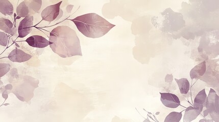 Poster - Soft Pastel Leaves Create a Tranquil and Elegant Background, Ideal for Nature-Themed Projects, Designs, or Creative Expressions