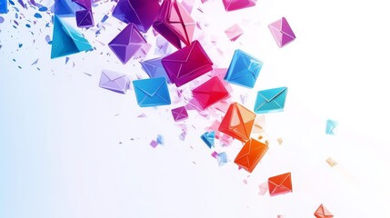 Aufkleber - Colorful Envelopes Swirling Through a Bright Space Creating a Dynamic and Vibrant Effect