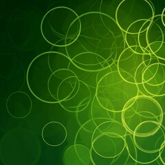 Poster - Abstract Design Featuring Overlapping Green Circles With Varying Sizes Against a Dark Green Background Creating a Vibrant Visual Effect