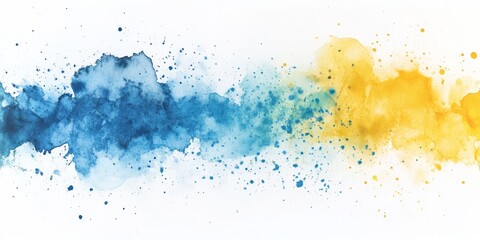 Aufkleber - Colorful Abstract Watercolor Pattern Blending Blue and Yellow Hues Creates a Vibrant and Dynamic Visual Effect Suitable for Various Design Applications