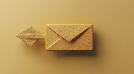 Aufkleber - Creative Yellow Envelope Design With Arrow Symbolizing Communication and Message Delivery on a Solid Background