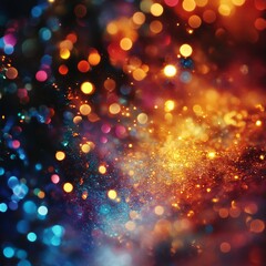 Poster - Colorful Abstract Background With Blurred Lights Creating a Festive Atmosphere Suitable for Celebrations and Artistic Designs