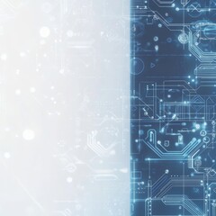 Fototapete - Abstract Blue Circuit Pattern Background With Digital Textures and Soft Gradient Highlighting Modern Technology and Innovation