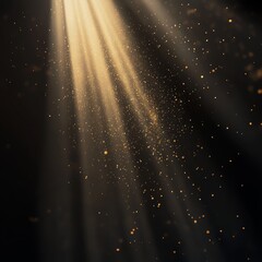 Poster - Light Rays Illuminate Floating Particles in a Dark Environment, Creating a Mystical and Enchanting Atmosphere During a Quiet Evening