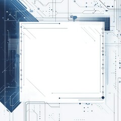 Fototapete - Digital Circuit Board Design Featuring Abstract Lines and Patterns in a Modern Tech-Inspired Layout With a Blank Space for Content Creation