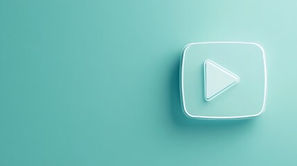 Poster - Creative Design Featuring a Play Button Icon on a Teal Background, Perfect for Digital Content Promotion and Video-Related Themes