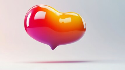 Poster - Colorful Heart-Shaped Object Floats Serenely Against a Soft Gradient Background Creating a Captivating Visual Effect