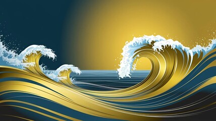 Poster - A vibrant and dynamic cover image with a color TEXTURE of WAVE GOLD. No text is included.