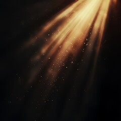 Poster - Light Beams Illuminate Particles in the Air Creating a Mystical Atmosphere in a Dark Setting During Evening Hours