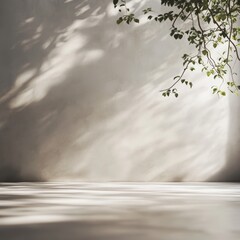 Poster - Natural Light Creates Soft Shadows on a Textured Wall, Enhancing the Serene Atmosphere of a Tranquil Space