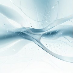 Poster - Flowing Abstract Shapes in Cool Blue Tones Creating a Serene Atmosphere Filled With Light and Delicate Texture