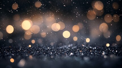 Poster - Beautiful Bokeh Lights Shimmering on a Wet Surface Creating a Magical Atmosphere During a Nighttime Event