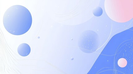 Poster - Abstract Digital Art Featuring Soft Shapes in Blue and Pastel Tones Creating a Calming Atmosphere in a Modern Design