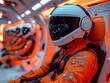 © gedanggoreng - Astronauts in futuristic spaceship seats.