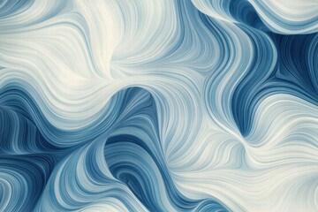Aufkleber - Seamless wave like pattern in soothing blue and white color blend creating an elegant design for various applications. Generative AI
