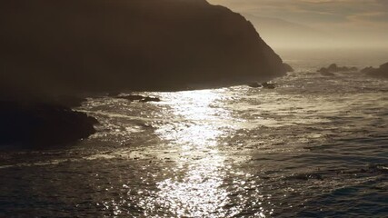 Wall Mural - Partington Cove, Pacific Ocean coastline along Highway 1 in California. Big Sur, Bixby Bridge, Lucia. Travel concept, tourism, travel, vacation. 4K video