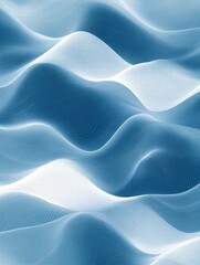 Poster - Seamless wave like pattern in soothing shades of blue for calming design projects and backgrounds. Generative AI