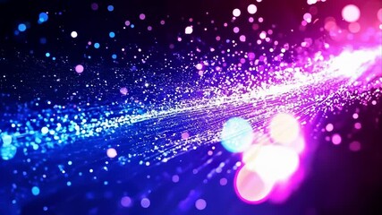 Wall Mural - vibrant abstract with streaks of blue and pink neon lights on a dark background