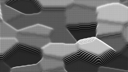Poster - point wave noise texture. abstract dot background. technological cyberspace background.