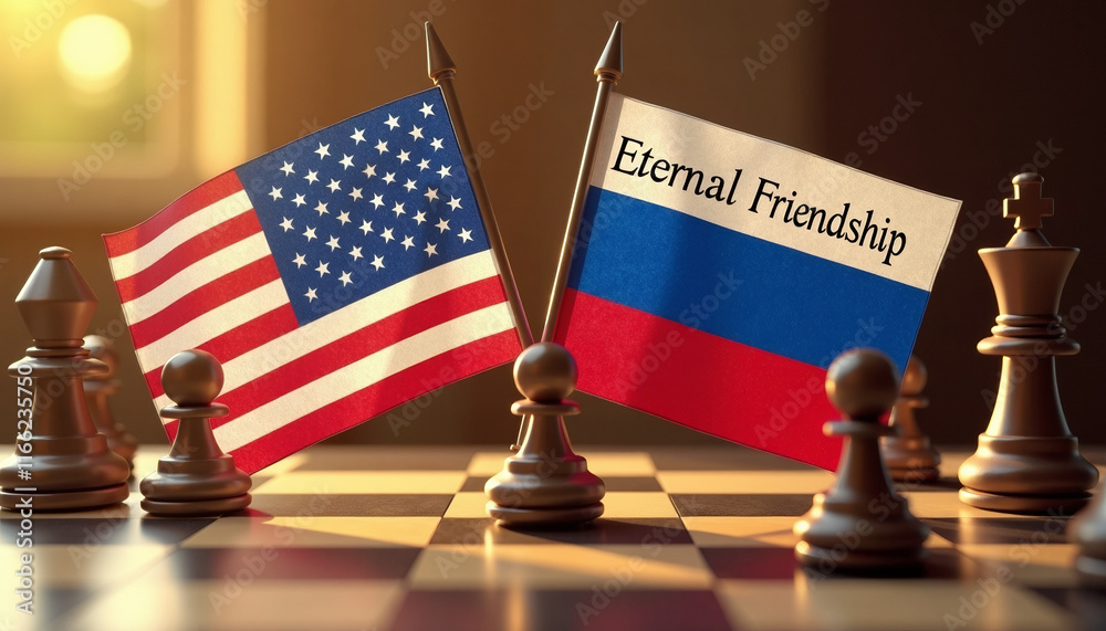 US and Russia Flags on Chessboard: A Glimpse into Global Relations ...
