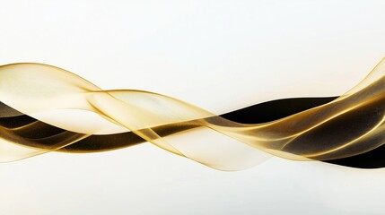 Poster - abstract golden waves flow over white, black background. dynamic design with elegant lines. modern i