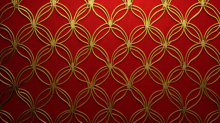 Wall Mural -  simple red and gold pattern