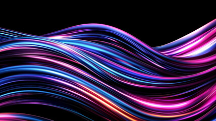 Wall Mural - abstract flowing waves of vibrant neon colors