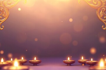 Poster - A serene display of lit candles with a warm, glowing background.