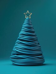 Wall Mural - Blue Spiral Christmas Tree