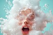 © Lens Legacy - Joyful splashes of bubbles and foam captured in a playful moment of carefree fun