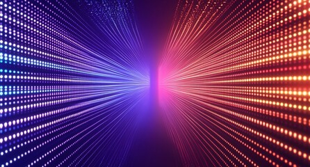 Poster - A vibrant display of colorful light beams converging in the center.