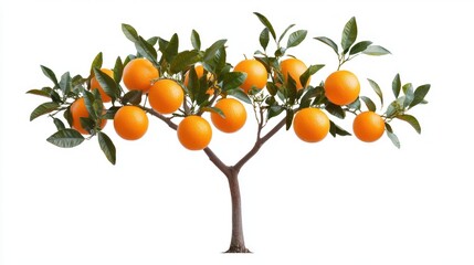 Sticker - A vibrant orange tree laden with ripe oranges on its branches.