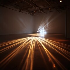 Poster - artistic light display showcasing patterns modern gallery installation minimalist ground level creat