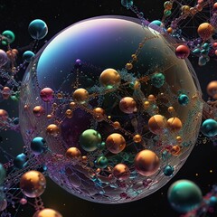 Wall Mural - background with bubbles