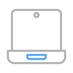 Poster - Laptop computer line icon. Concept of technology, communication, and business.
