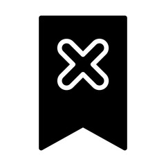 Poster - Bookmark icon with cross symbol. Concept of error, removal, and deletion.