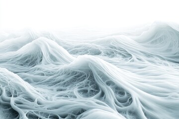 Poster - Ethereal waves of translucent fibers create a surreal, dreamlike landscape.