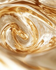 Poster - Golden abstract waves forming a vortex in a cosmic environment artistic composition for horoscope visualization