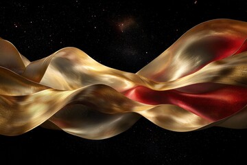 Poster - Floating abstract ribbons representing horoscope concepts cosmic space digital art dark environment abstract viewpoint