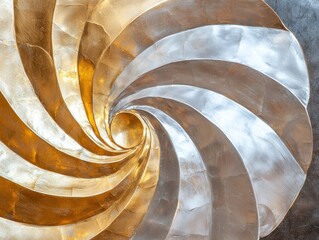 Poster - Abstract gold and silver spiral patterns representing horoscope symbols in modern art contemporary gallery artistic viewpoint